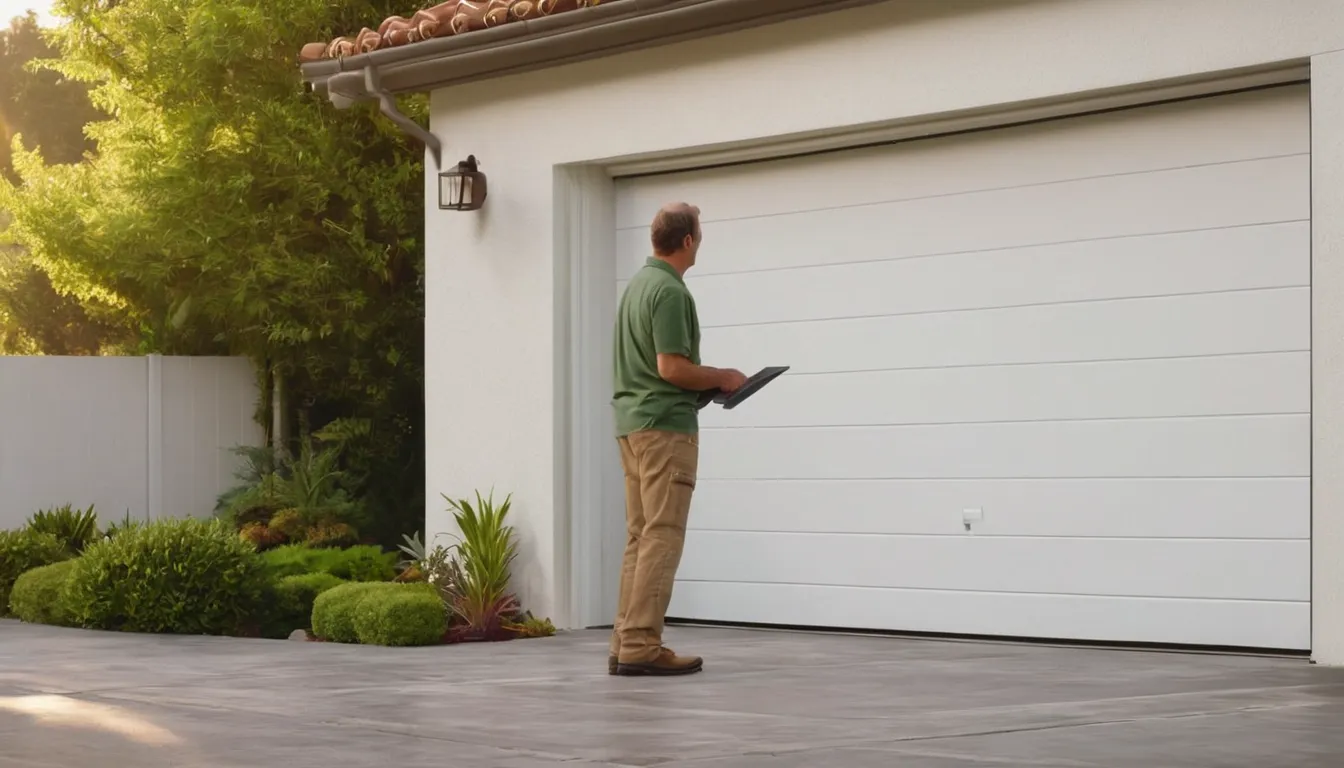 A residential garage door being inspected by a local provider in Weston